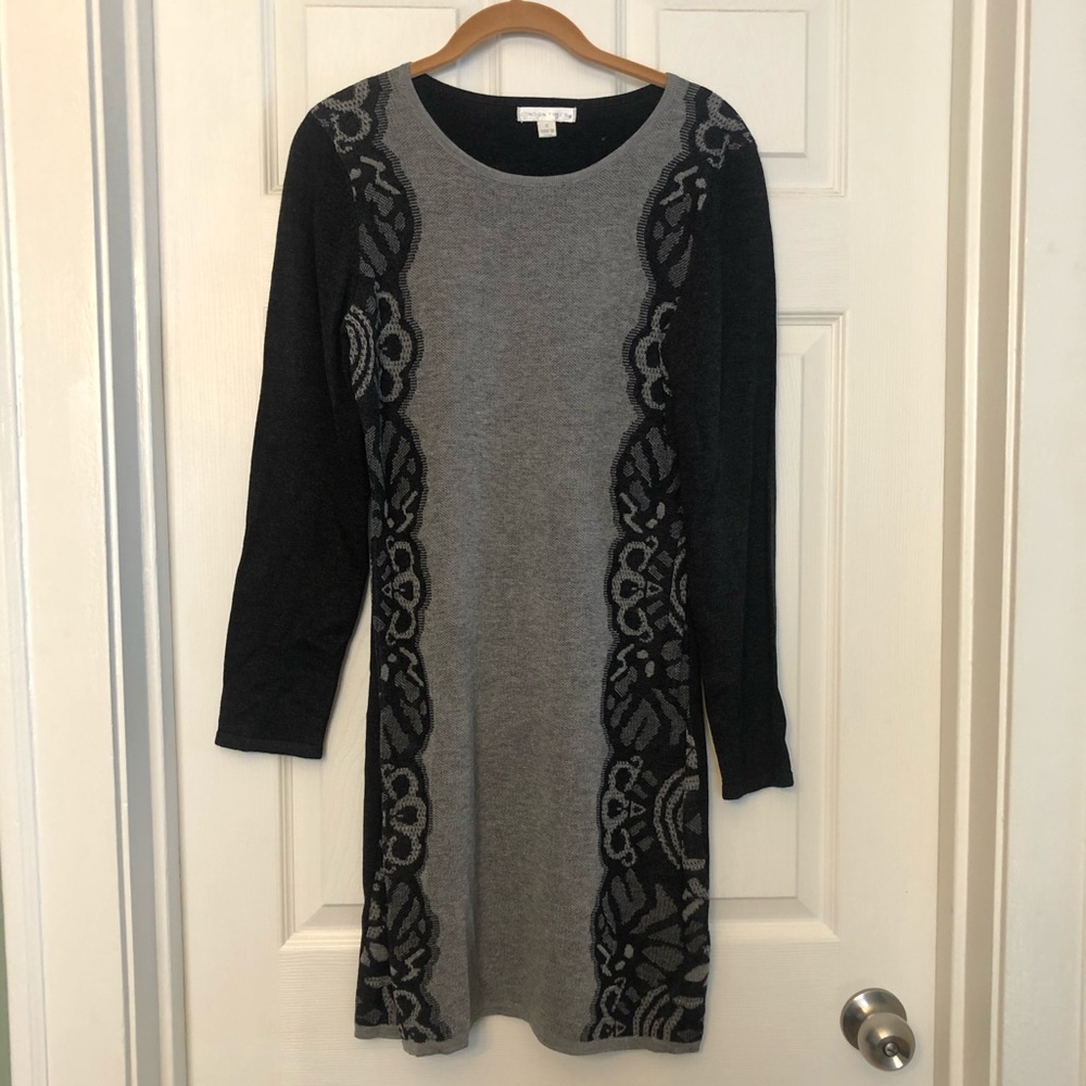 London Times black dress with gray size S